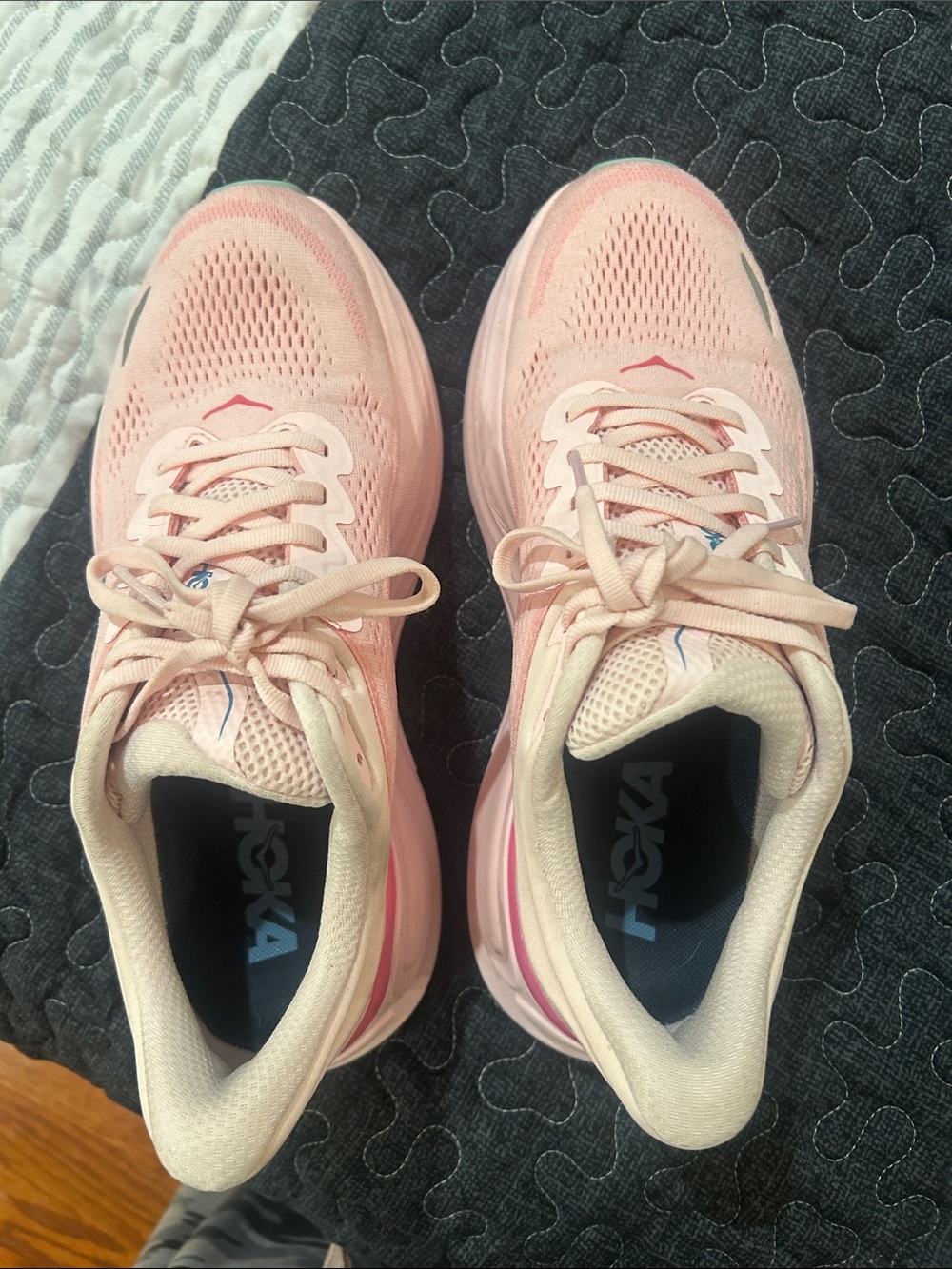 HOKA Women's Pink bondi 9 Cushioned Athletic Running Shoes